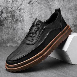 Casual Shoes Genuine Leather Men's Moccasins Men Loafers Spring Autumn Fashion Sneakers Male Lace-up Leisure