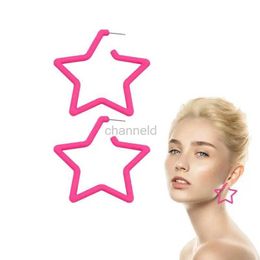 Other Star Earrings Dangle Acrylic Big Star Earrings Exaggerated Star Dangle Earrings 80s Chic Party Stage Show Earrings Lightweight 240419