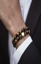 NAIQUBE Men Bracelet 10mm beads Bracelet 2018 FashionClassic Stone Beaded Charm Bracelets amp Bangles For Men Jewellery Gift2843329