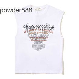 2024 Street Niche Letter Print Sleeveless T-shirt Vest for Men and Women Oversize Style Top Trend