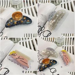 Hair Pins New Sun Moon Star Clasp Angel High Quality Texture Clip Retro Fashion Shark Accessories Drop Delivery Products Tools Otacg