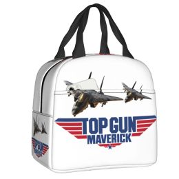Bags Tom Cruise Film Top Gun Maverick Insulated Lunch Bag for Women Waterproof Thermal Cooler Bento Box School Children Food Bags