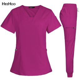 Women Scrubs Nurse Accessories Uniform Unisex Slim Fit Comfort Clinical Women Operating Room Work Uniform Jogger Suit 240412