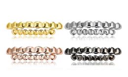 New Teeth Grillz Top Bottom 18K Gold Silvery Color Grills Dental Mouth Hip Hop Fashion Jewelry Rapper Jewelry 6 Styles Xcvcu8214267