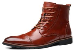 Stivali da uomo vestiti per levano stivali da brogue per uomini top fahion scarpe da moto brogue vintage zy8263529945