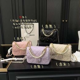 card holders crossbody bag chenel Lingge Pearl Square Fat Boy 2024 Spring/Summer Single Shoulder Crossbody Bag Fashionable Wind Chain Cover Womens Bag