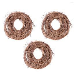 Decorative Flowers 3 Rolls Christmas Toffia Rustic Frames Vine Wreath Decor Snake Shape Rattan Xmas Hanging Natural