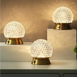 Table Lamps Nordic Style Starry Sky Crystal Ball Decorative Lamp Bedroom Bedside USB Charging LED Atmosphere Night Light