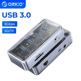 Multi 8-in-1 Ports USB Hub A 5Gbps C Splitter Dock Station For Laptop PC