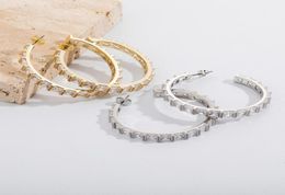New Fashion Trendy Circles Round Hoop Earrings for Women White Rose Gold Plated Bauguatte Earrings Hoops for Women ER9481448219