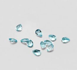 20pcs Pear 35mm 46mm 57mm High Quality Eye Clear Good Brilliant Cut 100 Natural Sky Blue Topaz Loose Gemstones For Gold Silv9518120