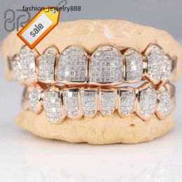 Bracelets Bereal Jewelry 18K Gold Plated Moissanite Teeth Grillz Invisible with Princess Cut 925 Silver VVS Custom Hip Hop Iced Out Grillz