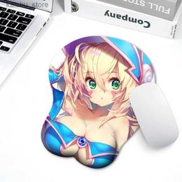 Mouse Pads Wrist Rests Customised DIY large size anime sexy giant breast mouse pad 3D cute cartoon pad with wrist strap Y240419