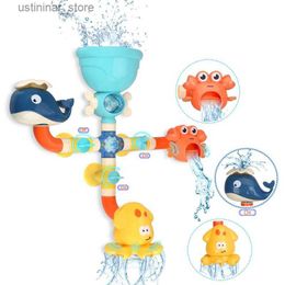 Sand Play Water Fun Baby Bath Toys Bathtub DIY Pipes Tubes Bath Time Water Game Spray Swimming Bathroom Toys for Toddlers Kids Gifts Birthday Gift L416