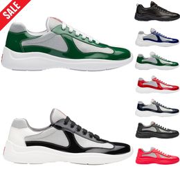 americas cup casual shoes,america cups sneakers,luxury designer sneaker,Mens Summer Sports Walk Shoe,Patent Leather Trainers,green black