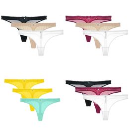 Panties Women's Varsbaby Sequined Thong Transparent Underwear Seethrough Briefs Lowrise S2XL Panties 231031