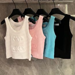 Womens sexy letter stretchy cropped tanks tops sexy summer jumper camis outdoor tees luxury designer women sleeveless t shirts woman clothes