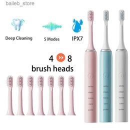 Toothbrush Sonic Electric Toothbrush Rechargeable Tooth Brushes Adult Timer Washable New Ultrasonic Electronic Whitening Cleaning Teeth Y240419