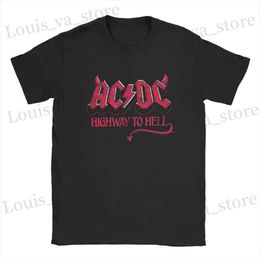 Men's T-Shirts AC Highway To Hell DC Men T Shirt Distressed Rock Music Funny T Shirt Short Slve Round Neck T-Shirt 100% Cotton Printe 01336 T240419