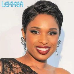 Lekker Wear To Go Short Pixie Cut Part Lace Front Human Hair Wigs For Women Natural Glueless Brazilian Remy Coloured