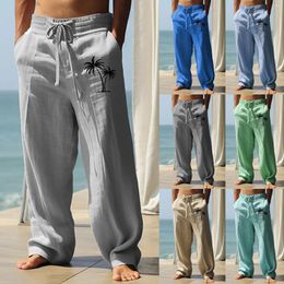 Men's Pants Elastic Leisure Middle Youth On All Sides Of The Printed Straight Trousers