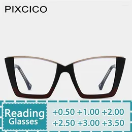 Sunglasses R57014 Fashion Half-Frame Reading Glasses Women Spring Hinge Optical Presbyopic Eyeglass Square Transparent Spectacle