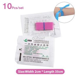 First Aid Supply 10strips Pre Cut Pink Elastic Belt Disposable Tourniquet First Aid Kit Product Medical Rubber Tourniquet Disposable Tourniquet d240419