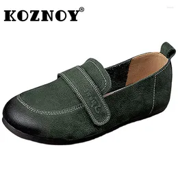 Casual Shoes Koznoy 1cm Women Moccasins Natural Cow Genuine Leather Flats Summer Ethnic Shallow Comfy Fashion Lofers Females Vintage