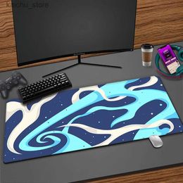 Mouse Pads Wrist Rests Blue Art Mat Mousepad Gamer Office Mat Mouse Pad XXL Gaming Room Accessories Desk Mat Art Keyboard Mats 900x400 Mausepad Company Y240419