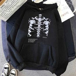 Men's Hoodies Sweatshirts Unisex Men Women Sweatshirts Gothic Dark Classic Skull Bones Graphic Hoodies Strtwear Spring Autumn Lady Pullovers Tops T240419