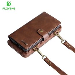 Wallets Leather Bag Phone Case for Iphone 13 14 Pro Max Shoulder Bag Wallet Case Cover for Iphone 14 Plus 13 12 Mini 11 Xr Xs X 8 7 Plus
