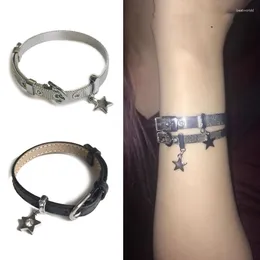 Link Bracelets Star Pendant Belt Adjustable Steel Material Chain