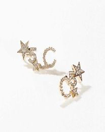 2022 Top quality Charm stud earring with diamond and star shape for women wedding Jewellery gift hollow design have box stamp PS78021452059