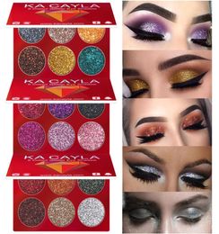 6colors Glitter Shimmer Eyeshadow Pallete Diamond Eye shadow Metallic Beauty Powder Pigment Make Up palette6210784