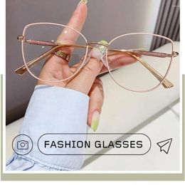 Sunglasses Cat Ear Pochromic Metal Glasses Frame Fashion Sexy Eye Reading For Women Girls Eyes Accessori K2U6