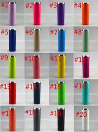 Stainless Steel Tumbler 20oz Double Wall Vacuum Skinny Tumbler with Powder Coat Paint Finish Insulated Water Bottles whole5643266