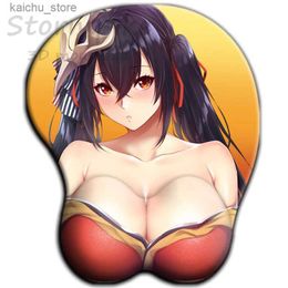 Mouse Pads Wrist Rests Taihou for Azur Lane Oversized Boobs Sexy Mouse Pad 3D Gaming Cute Anime Mouse Pad Wrist Rest Mat Y240419