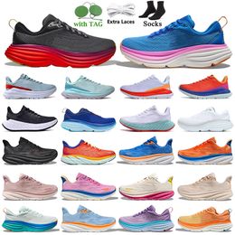 2024 designer Trainers One bondi 8 Clifton 9 running Shoes triple White Black Coastal Sky Vibrant Orange Shifting Sand Airy Carbon X 2 outdoor jogging sneakers