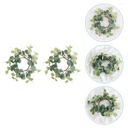 Candle Holders Wreath Eucalyptus Wreaths Rings Ring Door Artificial Front Easter Greenery Spring Leaves Decor Holder Inch 6 Berry Green