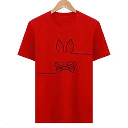 Psychological Rabbit Mens Short Sleeved t Shirts Casual Polo Shirt Animal Print High-quality Lovers Breathable Business Round Neck Psyco Bunny 896l