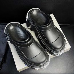 2022 Slippers Hards Round toe Rubber Sandal Designer luxury Women Platform Sandals Punk Slippers Beach Pool Shoes6783771