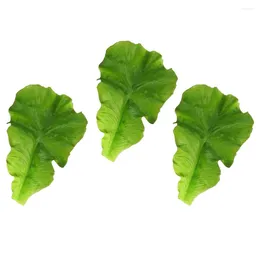 Decorative Flowers 3 Pcs Artificial Vegetable Leaves Fake Food Home Decor Faux Lettuce Adornments Cupboard