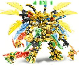 Ninjago 2020 Ninja Dragon Blocks 4in1 Gold Saints Buiding Bricks KAI JAY ZANE Figures Model Set Education Toys for Children Q11261361189