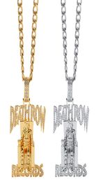 necklaces deathrow records prisoner Necklace Zircon Pendant hip hop9059313