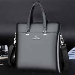 Briefcases Briefcase For Men Luxury Executive PU Leather Handbag Office Work Shoulder Business Commuting Messenger Crossbody Side Bag