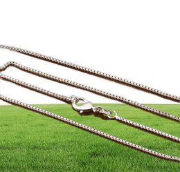 Bulk 1MM 925 sterling Silver Box chains Choker necklaces For women Men Jewellery Pendant Making 16 18 20 22 24 inches5196428