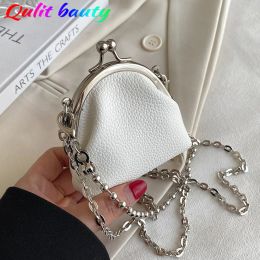 Bags 2022 Summer Mini Chain Women's Lipstick Crossbody Bag PU Leather Clip Top Handbag Luxury Designer Trends Cute Shoulder Bags Tote