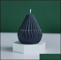 Craft Arts Crafts Gifts Home Gardencraft Tools Geometric Lines Pear Shape Candle Mould Stripe Tapered Sile Mold Diy Wax Irregul7167107447