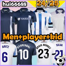 23/24/25 Real Sociedad Sponsored soccer jerseys PORTU DAVID SILVA OYARZABAL MERINO JANUZAJ ISAK BARRENETXEA SANGALLI JUANMI 2024 Men Kids Kits sock Football Shirts