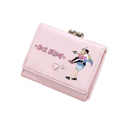 Wallets Heartstopper Anime Short Wallets Cartoon ID Card Holders Pink Money Purses Small Coins Purses Women Mini Clutch Hand Bags